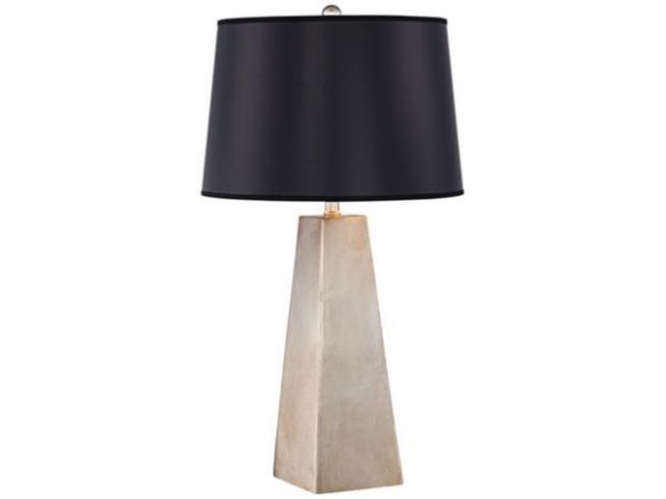 Possini Silver Leaf Obelisk Table Lamp